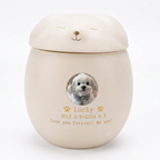 PHABULS Custom Pet Urn for Ashes Ceramic Dog Cat Memorial with Photo