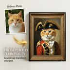 PHABULS Custom Pet Portrait Framed, Royal Renaissance Dog & Cat Art