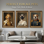 PHABULS Custom Pet Portrait Framed, Royal Renaissance Dog & Cat Art