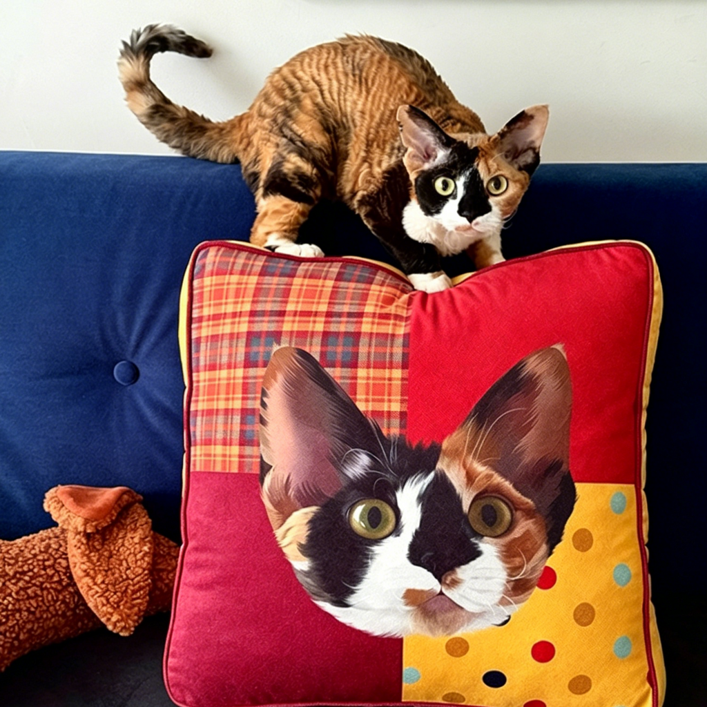 PHABULS Custom Pet Pillow with Insert, Hand-Drawn Portrait