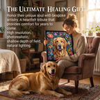 PHABULS Framed Custom Pet Portrait, Floral Fairytale Impasto Oil Painting
