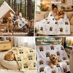 Custom Blanket with Picture, Personalized Pet Photo Face Throw