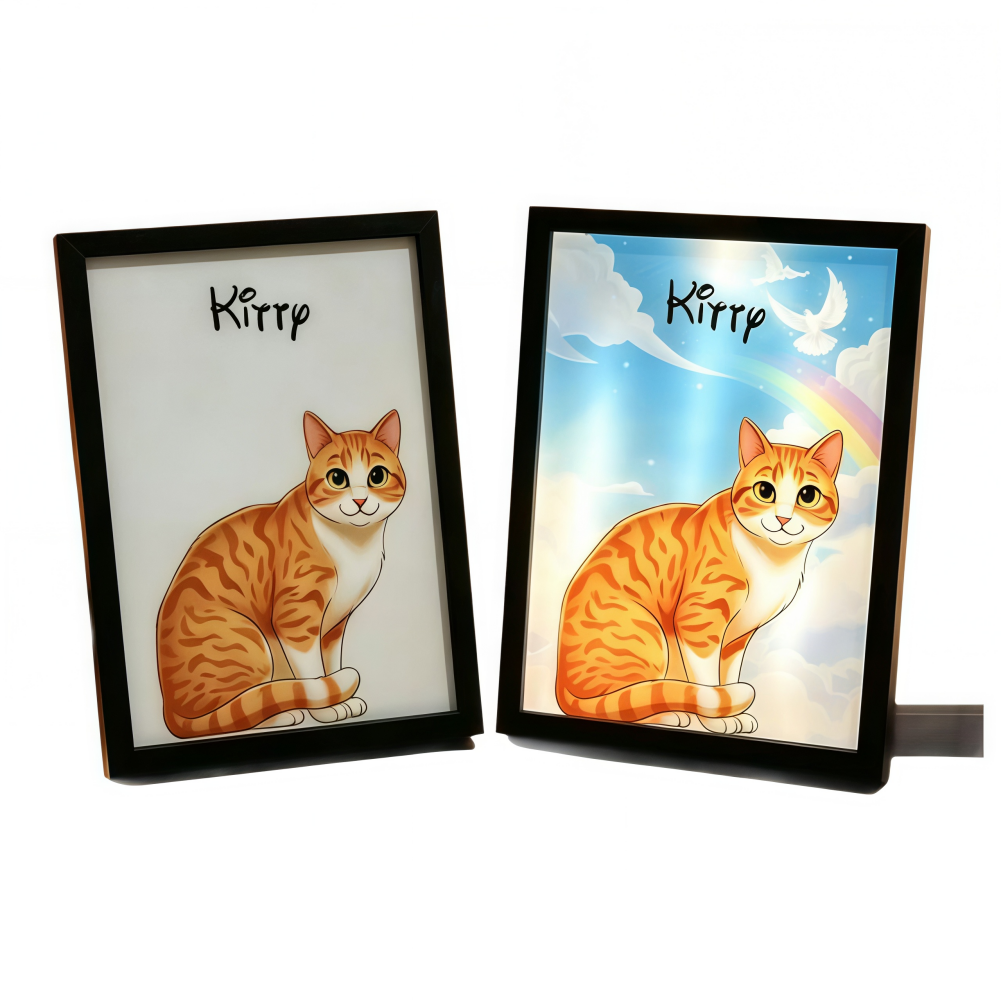 Custom Pet Portrait LED Picture Frame, Light Up Personalized Photo