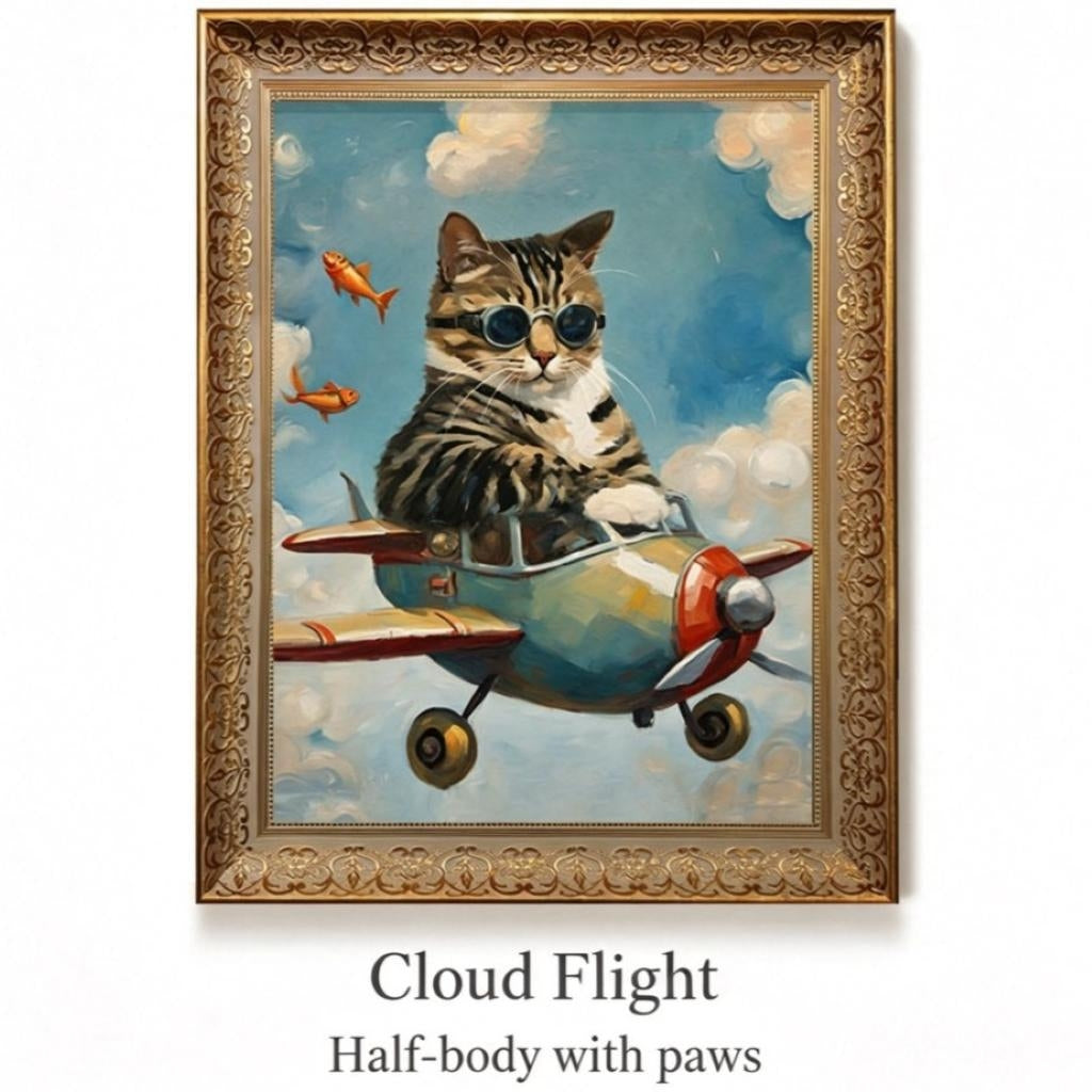 PHABULS Custom Pet Portrait Framed, Royal Renaissance Dog & Cat Art