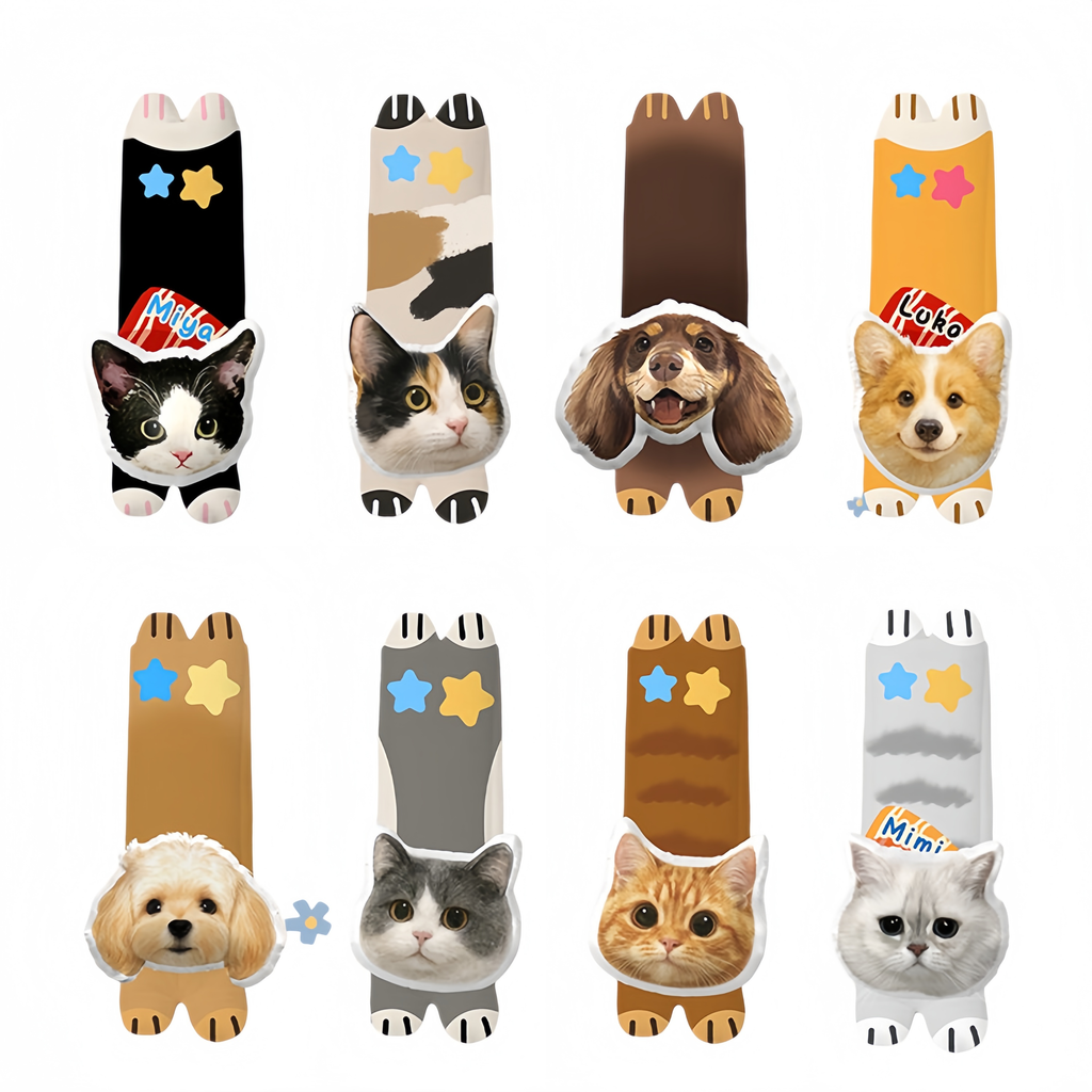 PHABULS Custom Pet Face Seat Belt Cover, 3D Plush Car Accessory