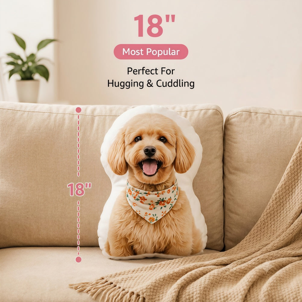 Custom Pet Pillow from Photo, Double-Sided 3D Shaped Picture Plush Animal