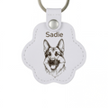 Custom Leather Pet Hair Storage Keychain Engraved Paw Memorial Keepsake