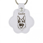 Custom Leather Pet Hair Storage Keychain Engraved Paw Memorial Keepsake