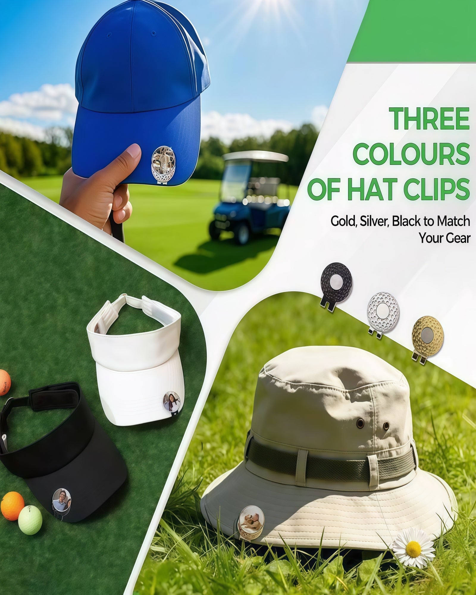 Personalized Golf Ball Marker with Magnetic Hat Clip, Custom Photo Logo Text Ball Marker, Zinc Alloy Golf Marker Hat Clip, Golf Accessories Gift for Men Women
