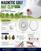 Personalized Golf Ball Marker with Magnetic Hat Clip, Custom Photo Logo Text Ball Marker, Zinc Alloy Golf Marker Hat Clip, Golf Accessories Gift for Men Women