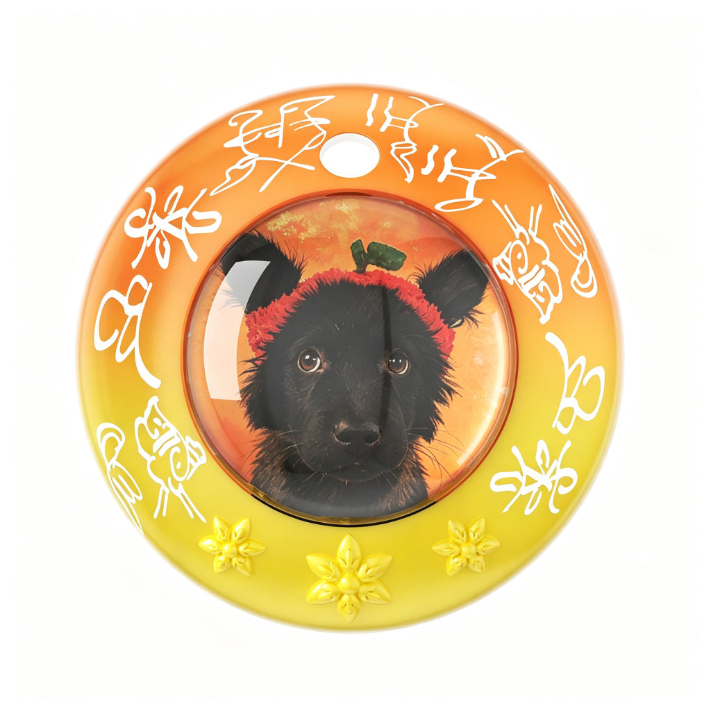 PHABULS Smart Pet Tracker Tag with Adjustable Collar, Apple Find My, Custom Painted ID
