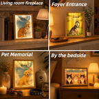 Custom Pet Portrait LED Picture Frame, Light Up Personalized Photo