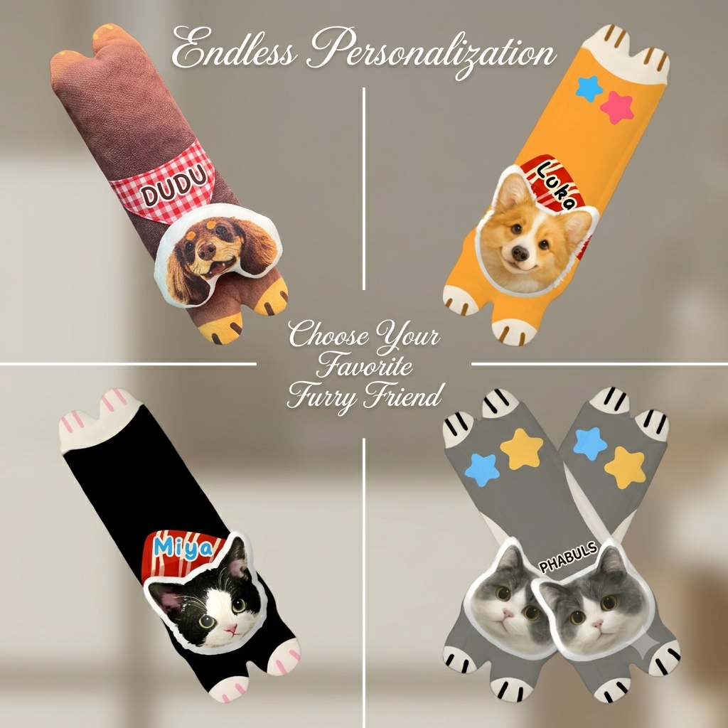 PHABULS Custom Pet Face Seat Belt Cover, 3D Plush Car Accessory