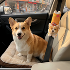 PHABULS Custom Pet Face Seat Belt Cover, 3D Plush Car Accessory