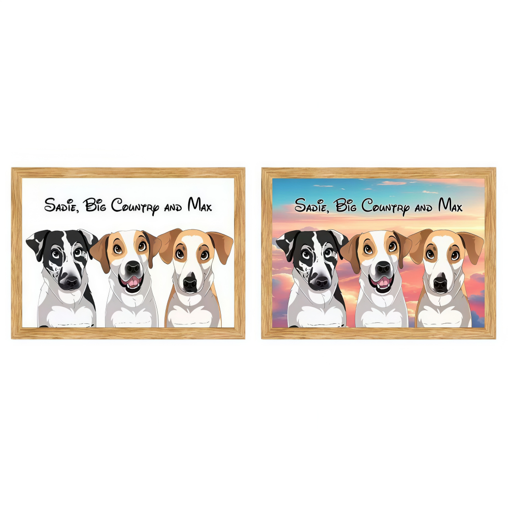 Custom Pet Portrait LED Picture Frame, Light Up Personalized Photo