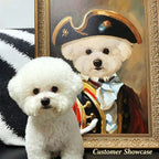 PHABULS Custom Pet Portrait Framed, Royal Renaissance Dog & Cat Art