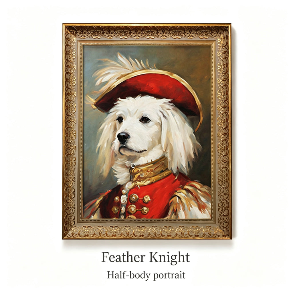 PHABULS Custom Pet Portrait Framed, Royal Renaissance Dog & Cat Art