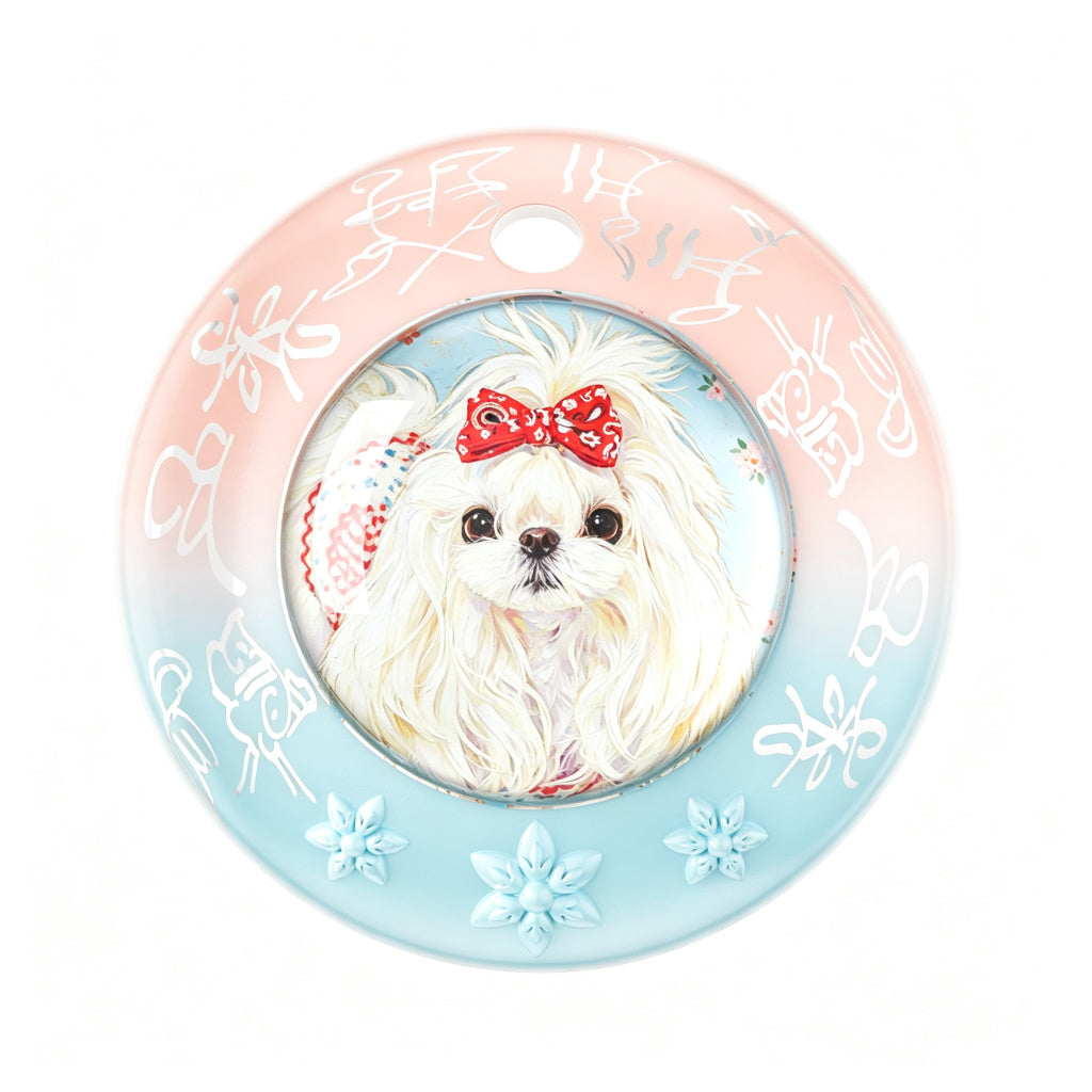 PHABULS Smart Pet Tracker Tag with Adjustable Collar, Apple Find My, Custom Painted ID