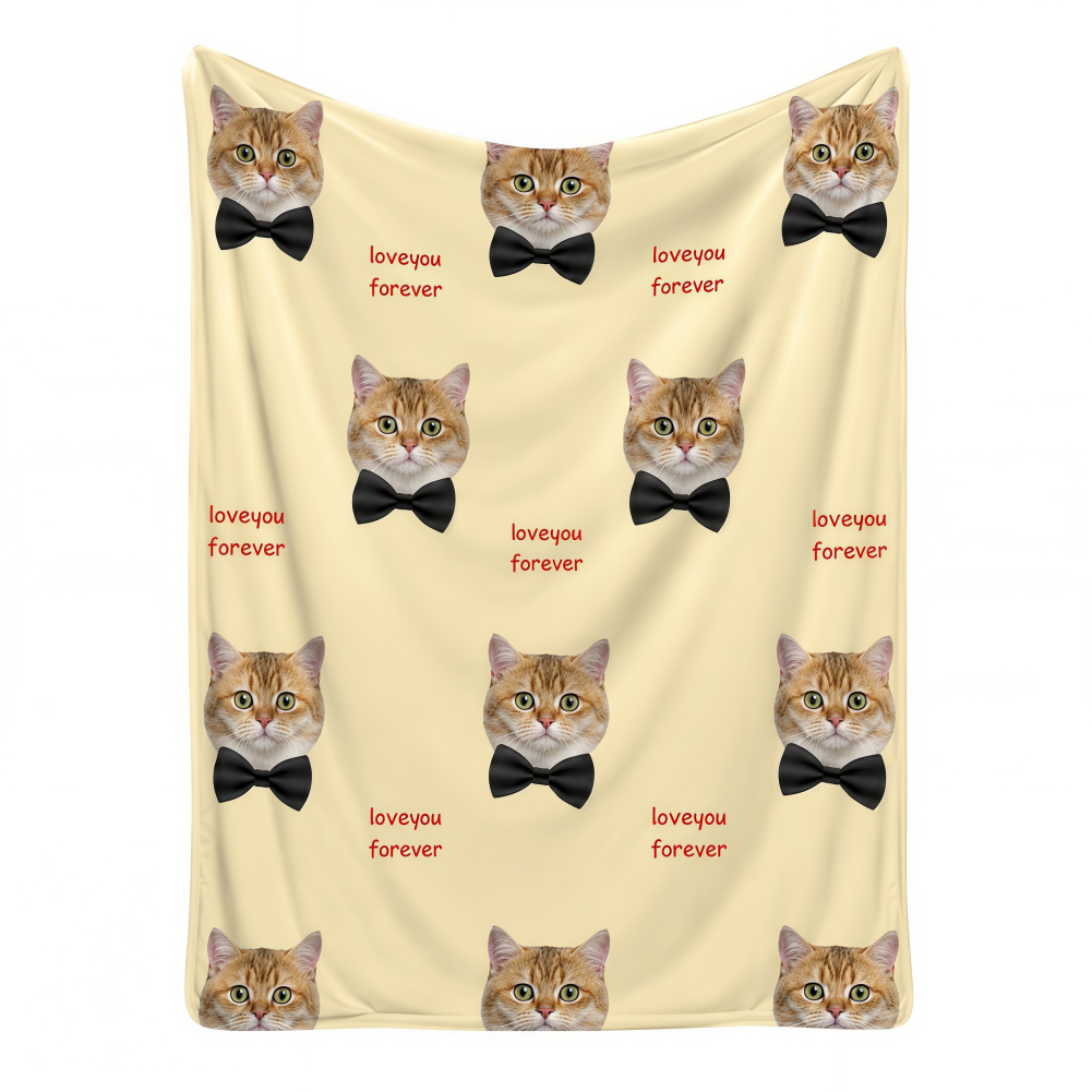 Custom Blanket with Picture, Personalized Pet Photo Face Throw