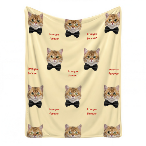 Custom Blanket with Picture, Personalized Pet Photo Face Throw