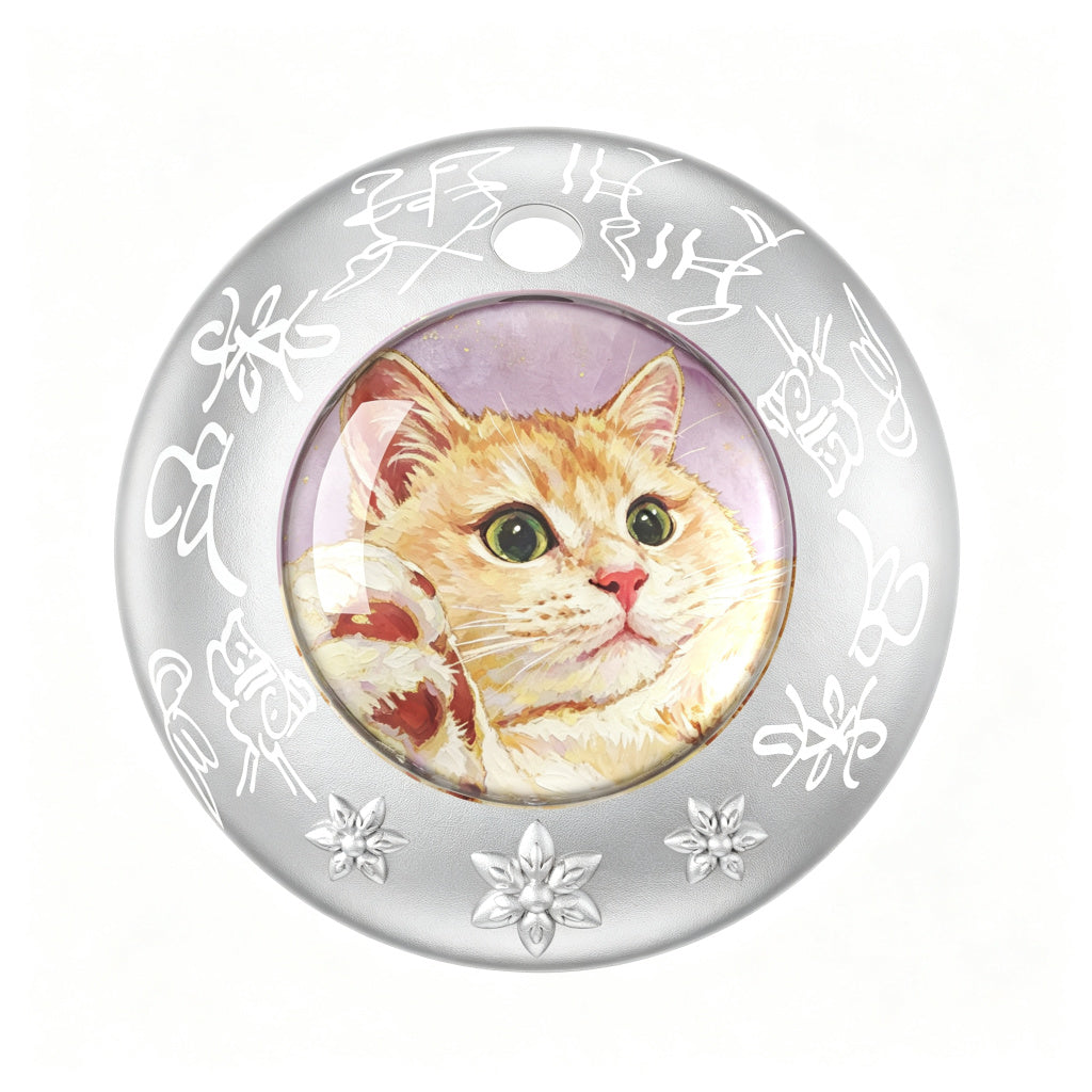 PHABULS Smart Pet Tracker Tag with Adjustable Collar, Apple Find My, Custom Painted ID